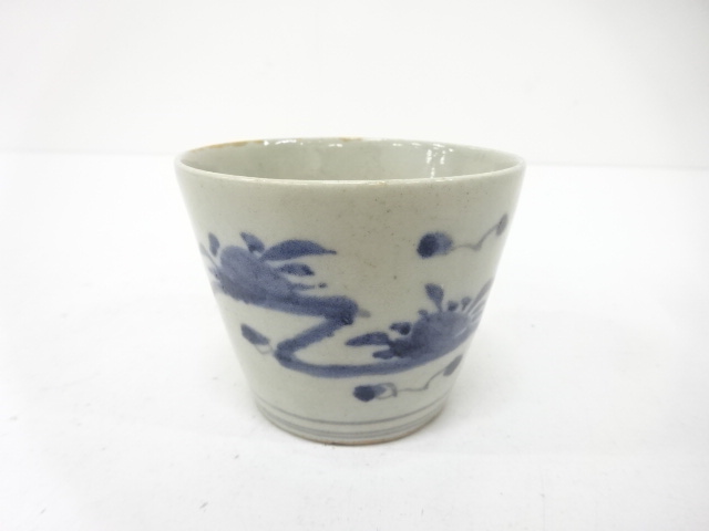 古伊万里　染付　花　蕎麦猪口